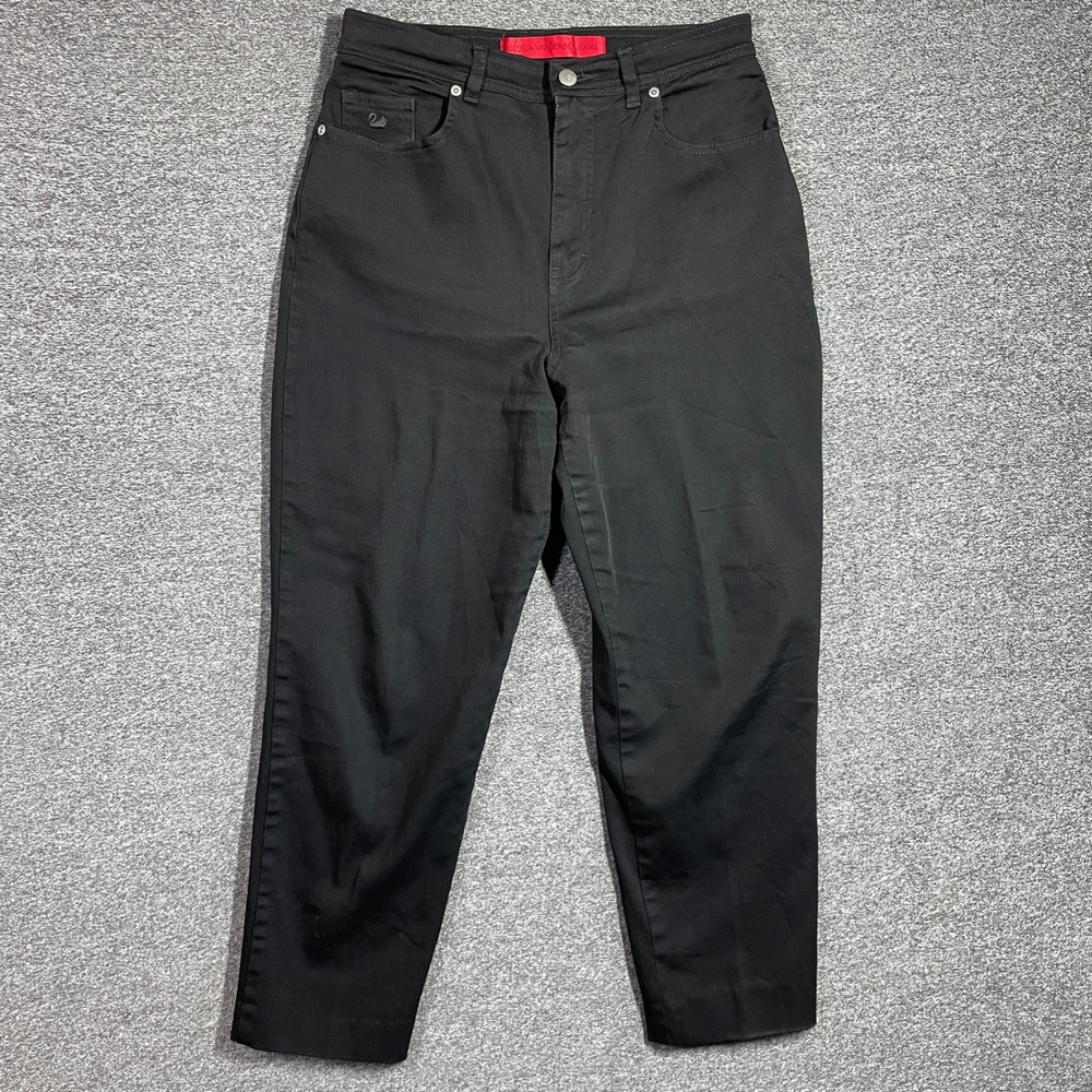 Gloria Vanderbilt Amanda Jeans Womens 30 Black High Rise Tapered Leg Denim Pants